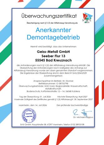 Überwachungszertifikat